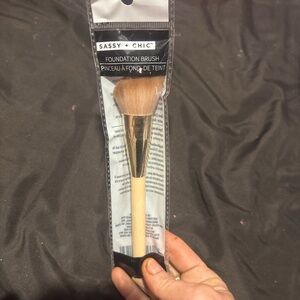 Sassy + Chic Foundation Brush with Gold and Tan Handle